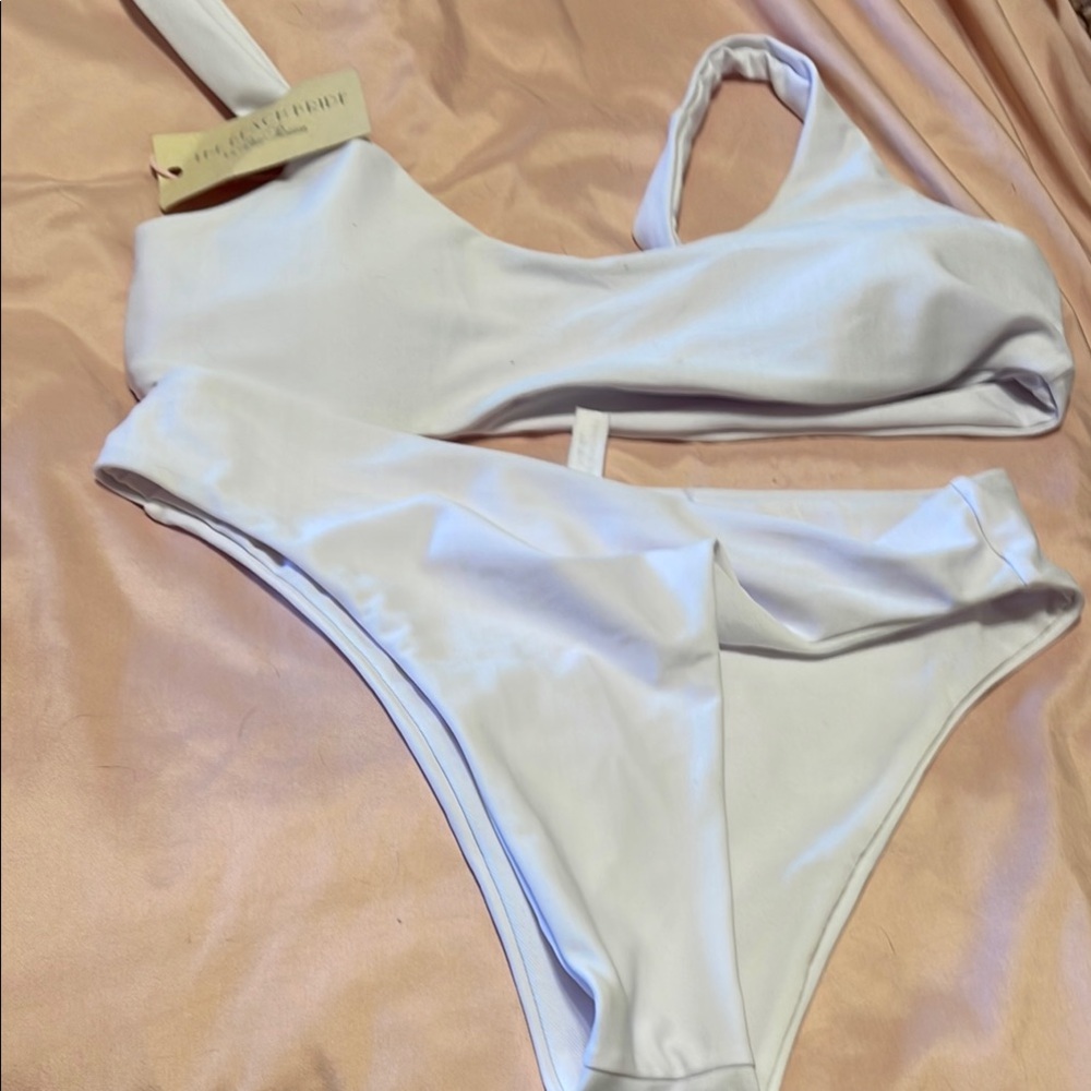 White One-Shoulder Bikini Set